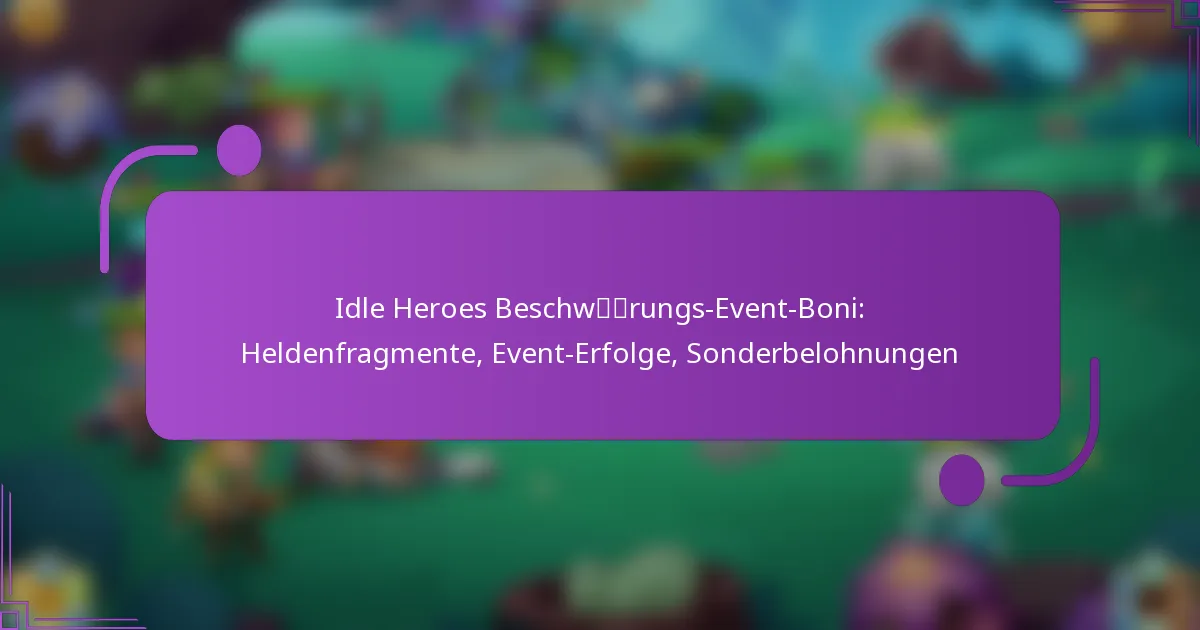 Idle Heroes Beschwörungs-Event-Boni: Heldenfragmente, Event-Erfolge, Sonderbelohnungen