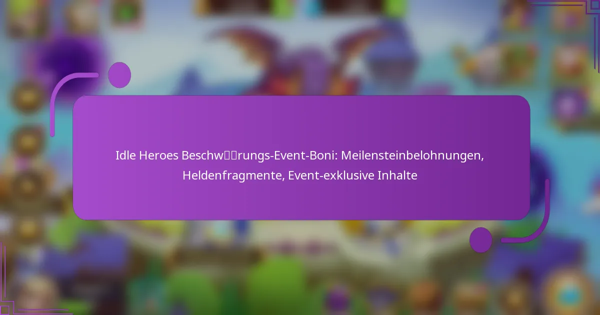 Idle Heroes Beschwörungs-Event-Boni: Meilensteinbelohnungen, Heldenfragmente, Event-exklusive Inhalte