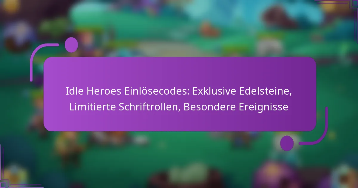 Idle Heroes Einlösecodes: Exklusive Edelsteine, Limitierte Schriftrollen, Besondere Ereignisse
