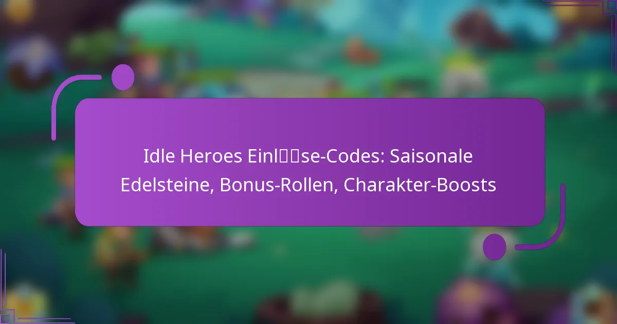 Idle Heroes Einlöse-Codes: Saisonale Edelsteine, Bonus-Rollen, Charakter-Boosts