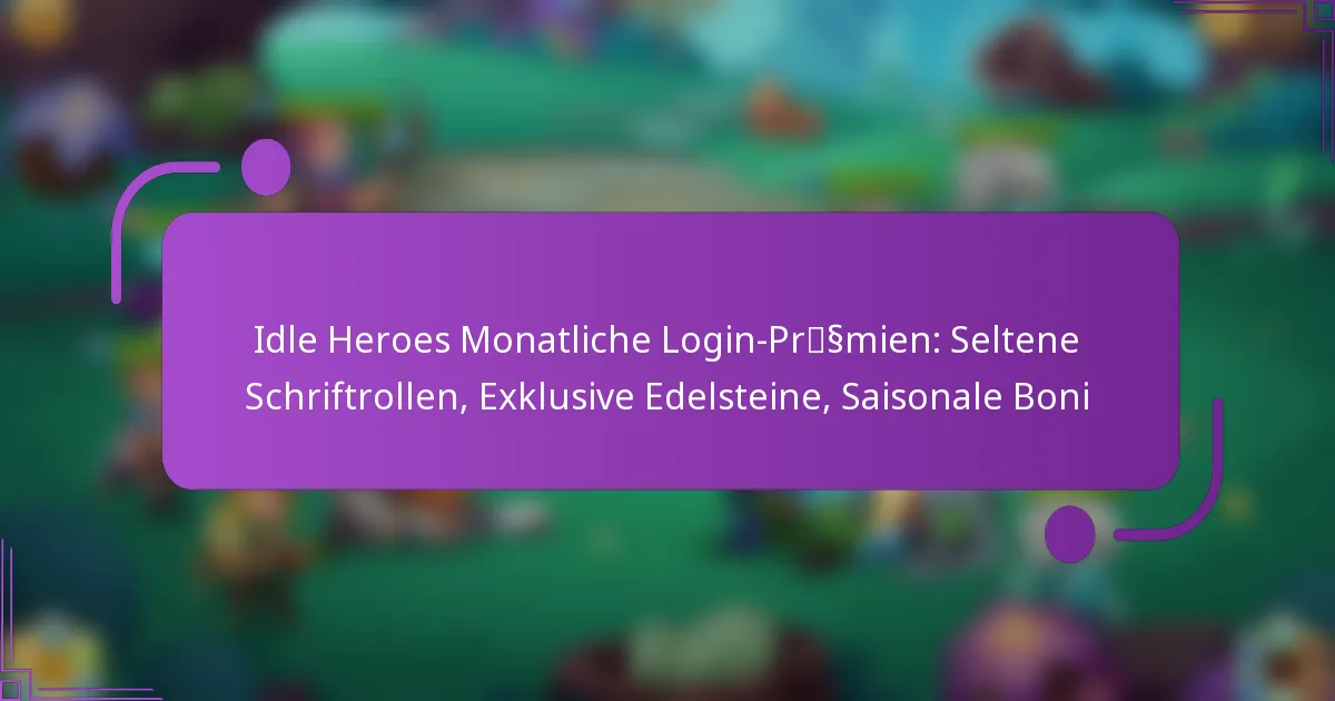 Idle Heroes Monatliche Login-Prämien: Seltene Schriftrollen, Exklusive Edelsteine, Saisonale Boni