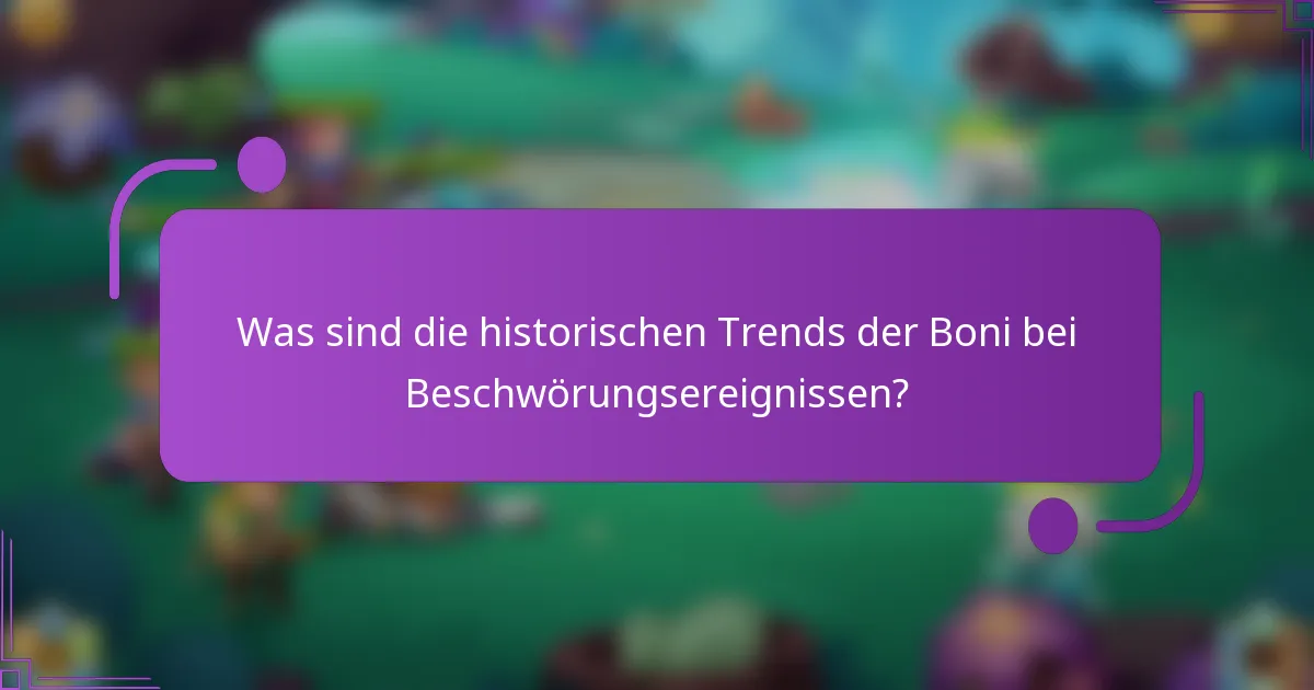 Was sind die historischen Trends der Boni bei Beschwörungsereignissen?