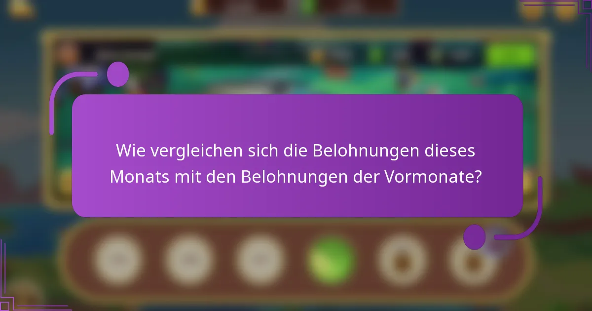 Wie vergleichen sich die Belohnungen dieses Monats mit den Belohnungen der Vormonate?